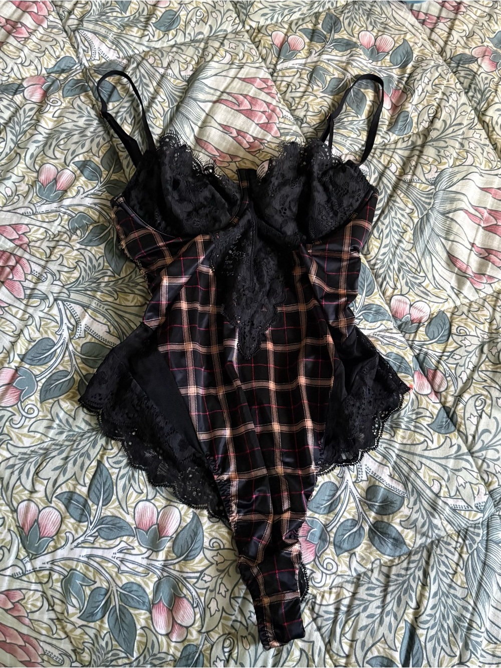 Victoria’s Secret Plaid & Lace Teddy